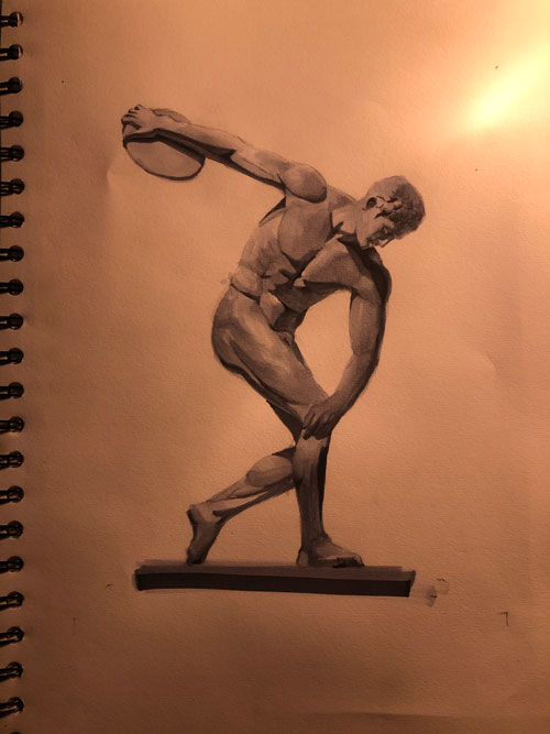 Townley Discobolus drawing.