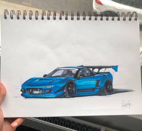 Honda NSX drawing.