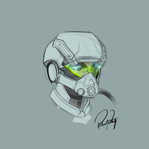 Project Daedalus helmet concept art.