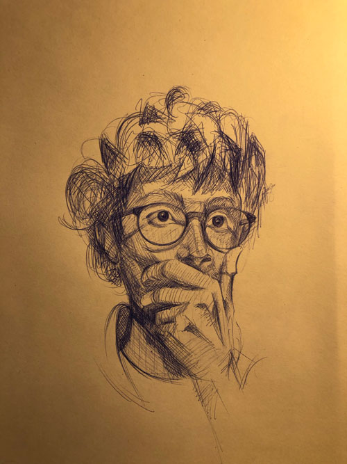 Ballpoint self portrait.