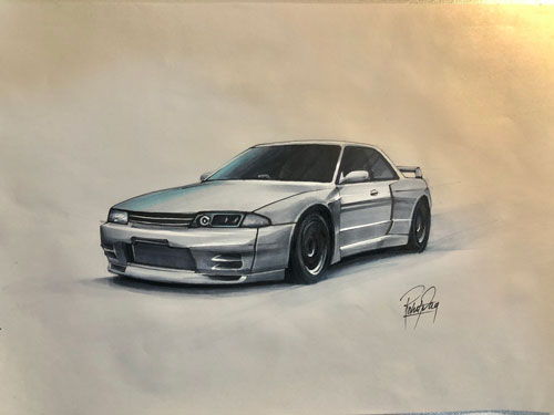 Nissan R32 drawing.