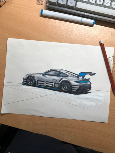 Porsche GT3 Cup drawing.